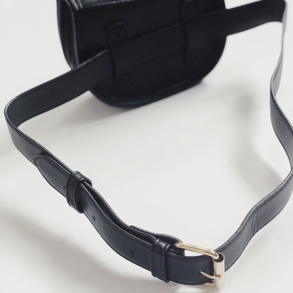 🆕Poppy Black Vegan Leather Belt Bag Fanny Pack - Picture 5 of 7